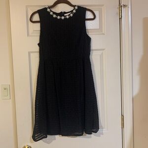NWOT Eye of the Needle Black Embellished Sleeveless Lined Dress sz S